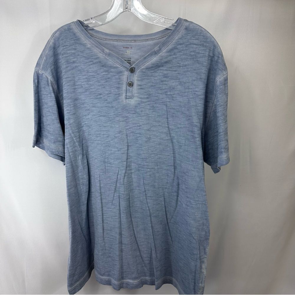 J. Ferrar Modern Fit Henley V-Neck Thin Textured Heather Short Sleeve T-Shirt